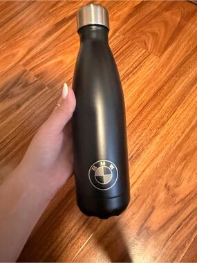 BMW Black Stainless Travel Bottle with Silver Cap